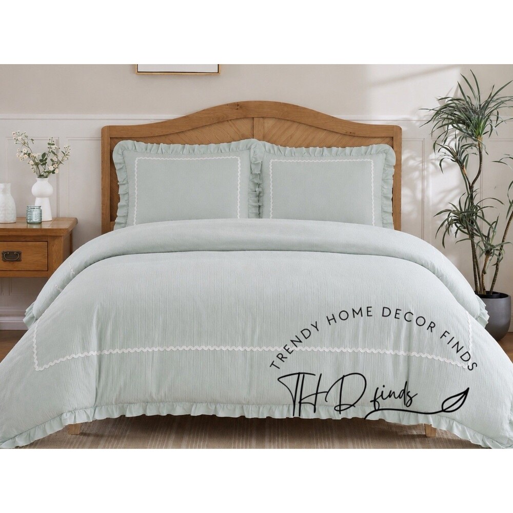 Peri Home 3pc King Rene Ruffle Comforter Bedding Set NEW